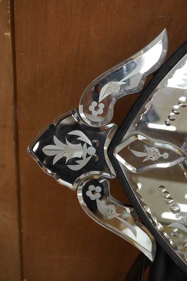A modern Venetian style heart shaped mirror, 78cm